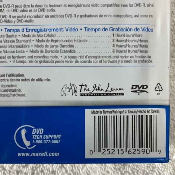 Vintage Maxell DVD-R Write Once Single Sided 4.7GB 120 Min 5 Pack Blank Discs - Picture 9 of 10